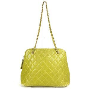 CHANEL vintage Matelasse Double Chain Tote Bag Quilted Shoulder Bag
